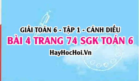 Giải bài 4 trang 74 Toán 6 Tập 1 SGK Cánh Diều